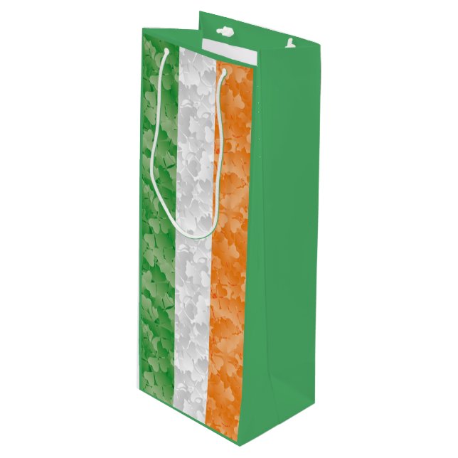 Flagga i Irland med schampinjon mönster Vin Gift B (Framsidan Vinklad)
