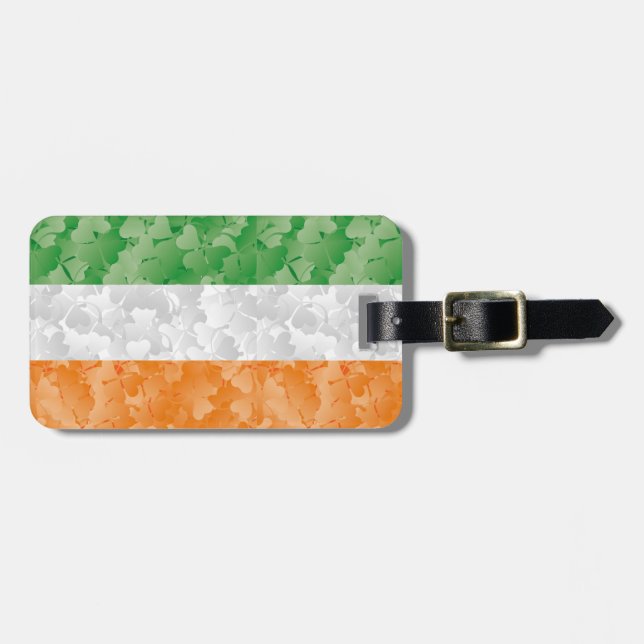 Flagga i Irland med schampor mönster Luggage Ta Bagagebricka (Horisontell Framsida)
