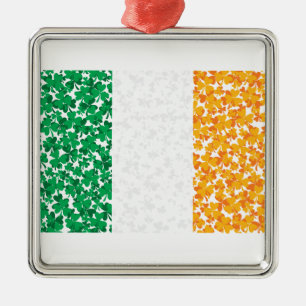 Flagga i Irland Shamrocks Julgransprydnad Metall