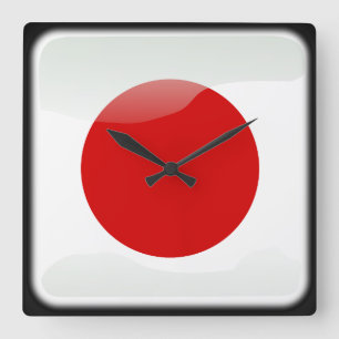 Flagga i Japan Fyrkantig Klocka