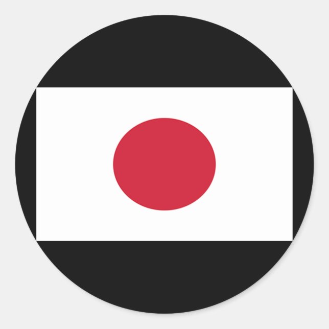 Flagga i Japan Runt Klistermärke (Framsida)