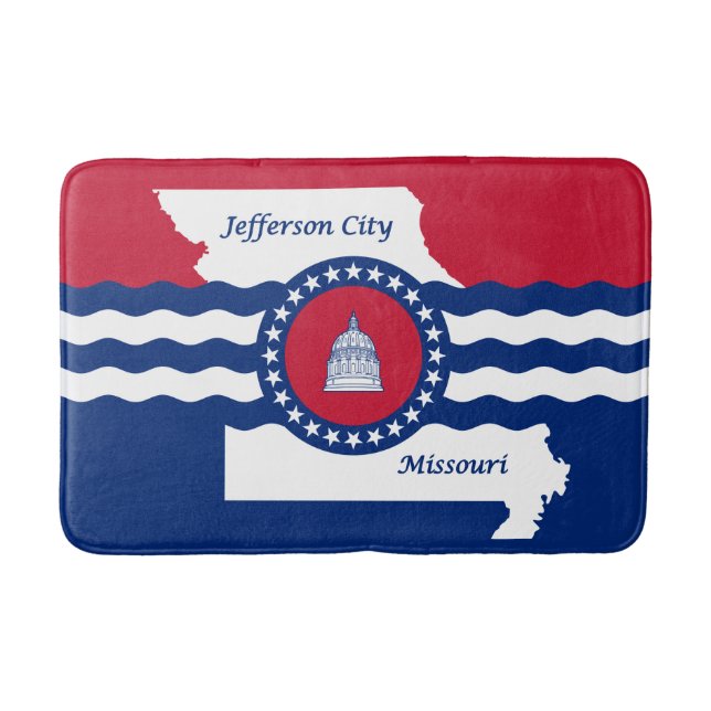 Flagga i Jefferson City, Missouri Bathroom Mat Badrumsmatta (Framsidan)