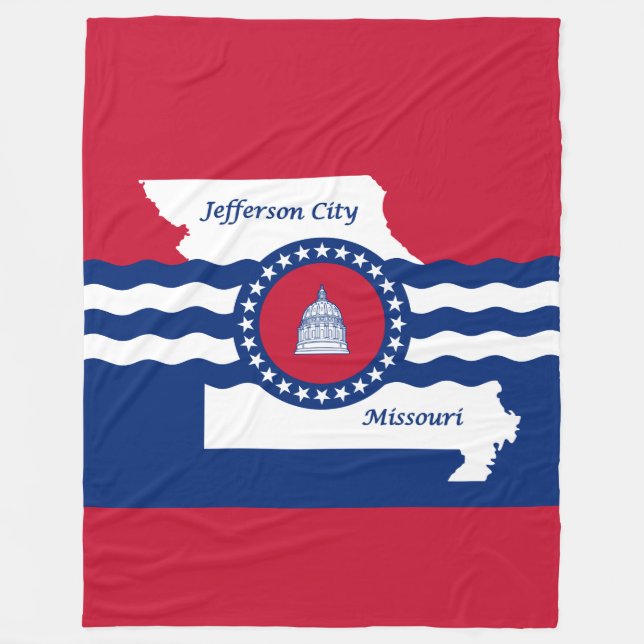 Flagga i Jefferson City, Missouri Fleece Blanket (Framsidan)