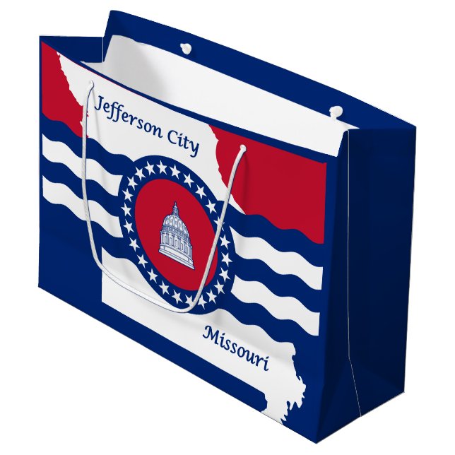 Flagga i Jefferson City, Missouri Large Gift Bag (Framsidan Vinklad)