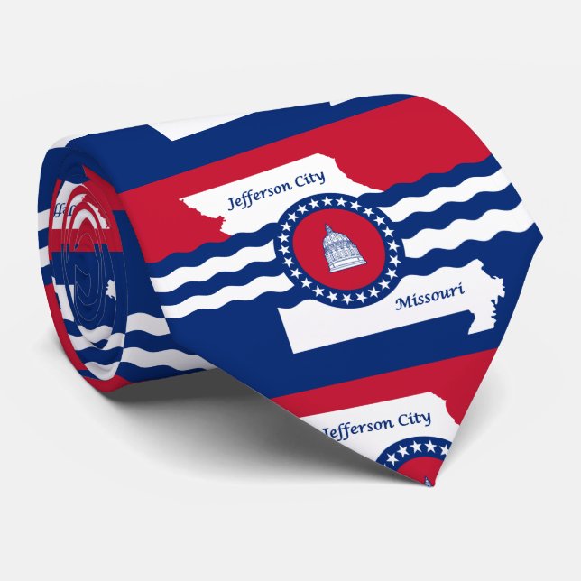 Flagga i Jefferson City, Missouri Neck Tie Slips (Rullad)