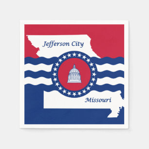 Flagga i Jefferson City, Missouri Papper Napkins Pappersservett