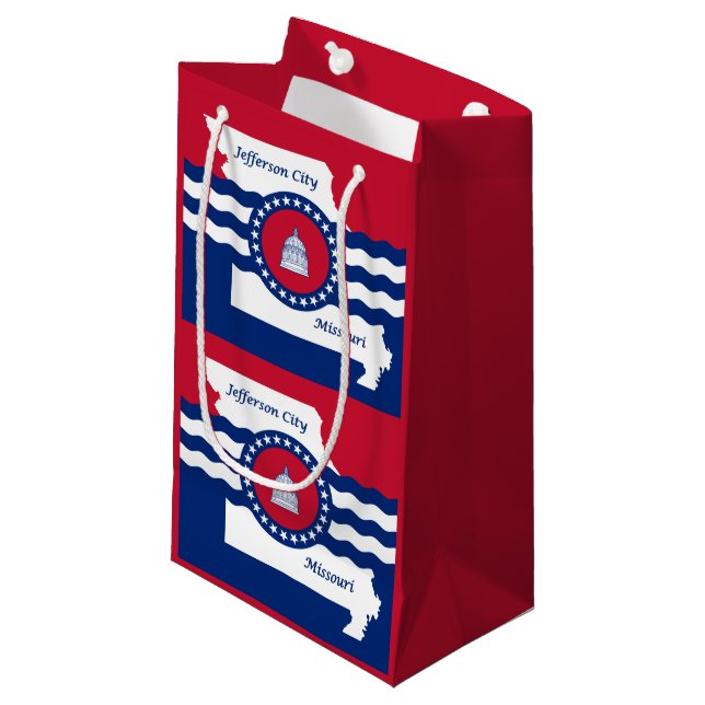 Flagga i Jefferson City, Missouri Small Gift Bag (Framsidan Vinklad)