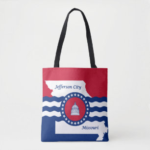 Flagga i Jefferson City, Missouri Tote Bag Tygkasse