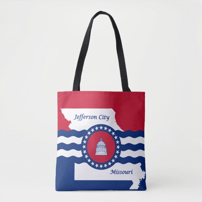 Flagga i Jefferson City, Missouri Tote Bag Tygkasse (Framsida)