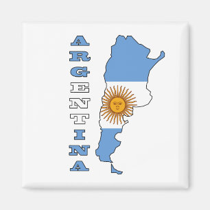 Flagga i karta av Argentina Magnet