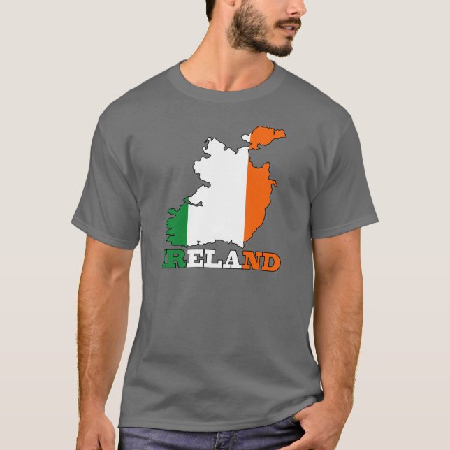 Flagga i karta av Irland T-shirt (Framsida)