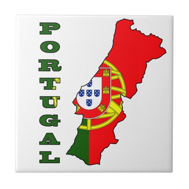 Flagga i karta av Portugal Kakelplatta (Framsidan)