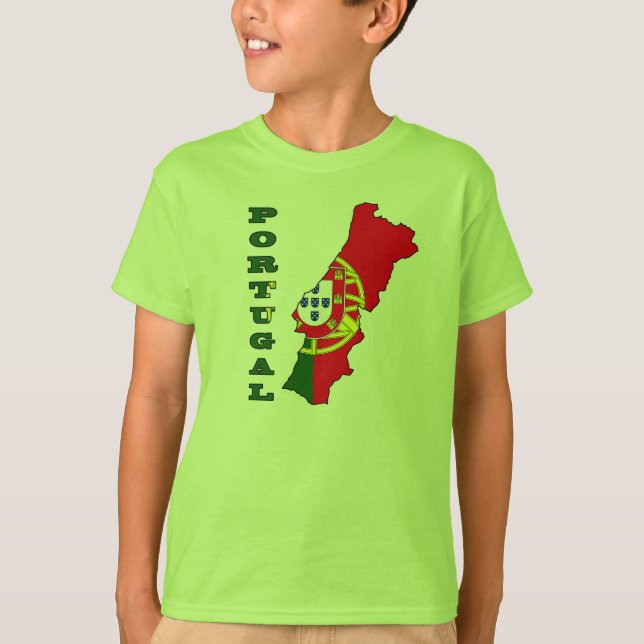 Flagga i karta av Portugal Tee (Framsida)