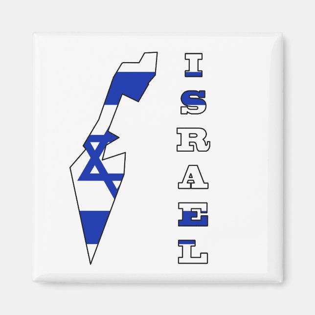 Flagga i Karta Israel Magnet (Framsidan)