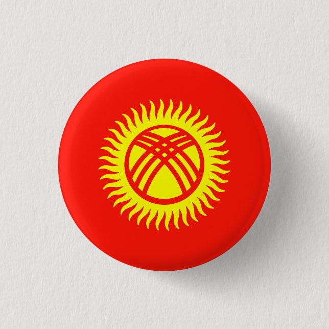 Flagga i Kirgizistan Knapp (Framsida)