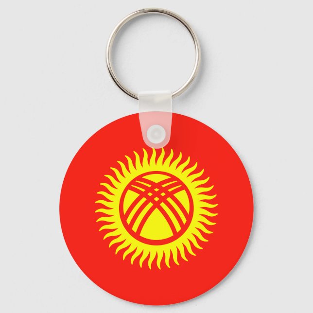 Flagga i Kirgizistan Nyckelring (Framsida)