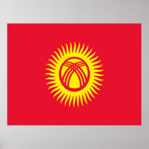 Flagga i Kirgizistan Poster