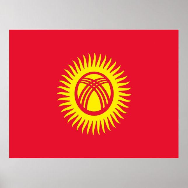 Flagga i Kirgizistan Poster (Framsidan)