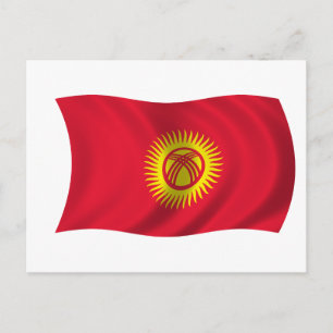 Flagga i Kirgizistan Vykort