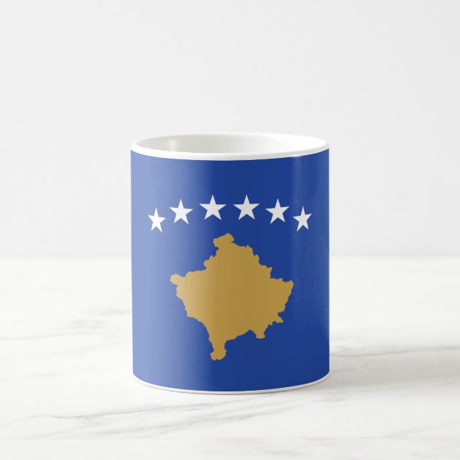 Flagga i Kosovo Kaffemugg (Center)