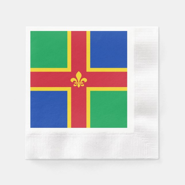 Flagga i Lincolnshire Pappersservett (Framsidan)