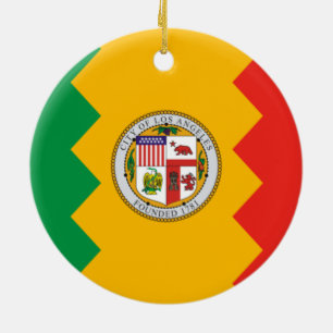 Flagga i Los Angeles (Kalifornien, USA) Julgransprydnad Keramik