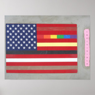 Flagga i många färg poster