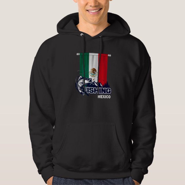 Flagga i Mexiko Fiske i Mexiko Hoodie (Framsida)