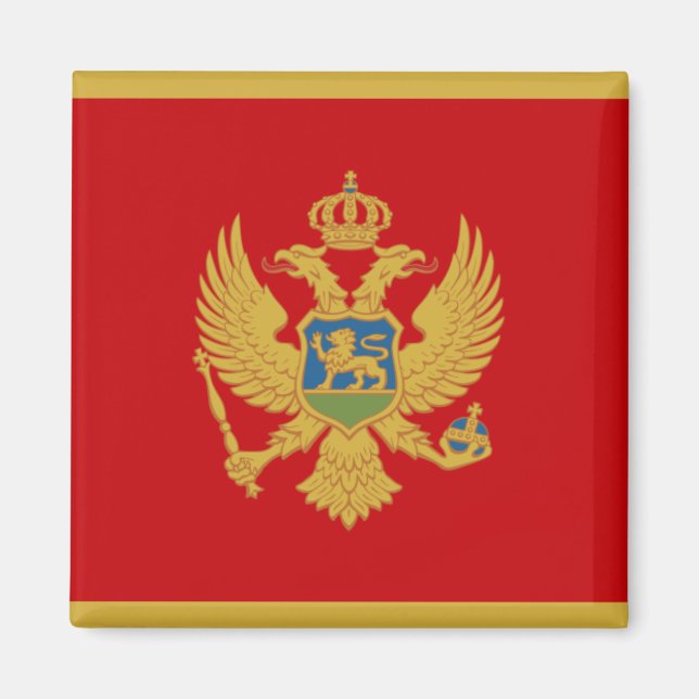 Flagga i Montenegro Magnet (Framsidan)