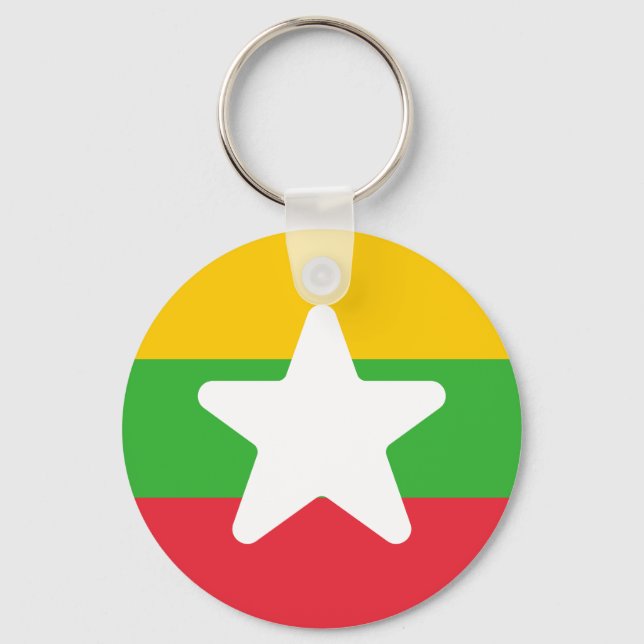 Flagga i Myanmar Nyckelring (Framsida)