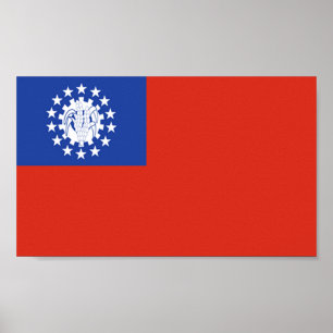 Flagga i Myanmar Poster