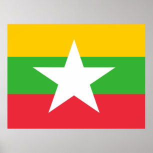 Flagga i Myanmar Poster