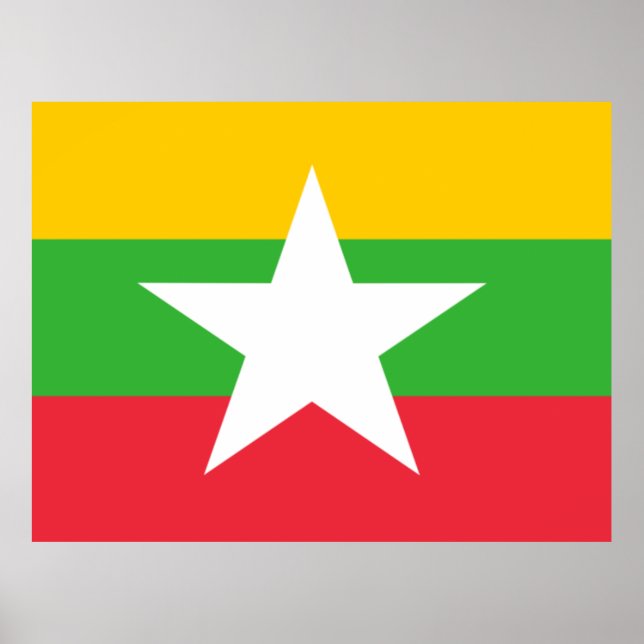 Flagga i Myanmar Poster (Framsidan)