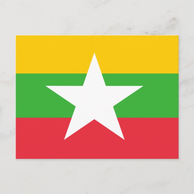 Flagga i Myanmar Vykort (Framsida)