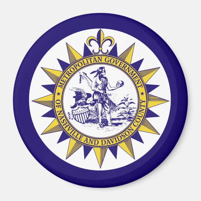 Flagga i Nashville, Tennessee Magnet (Framsidan)