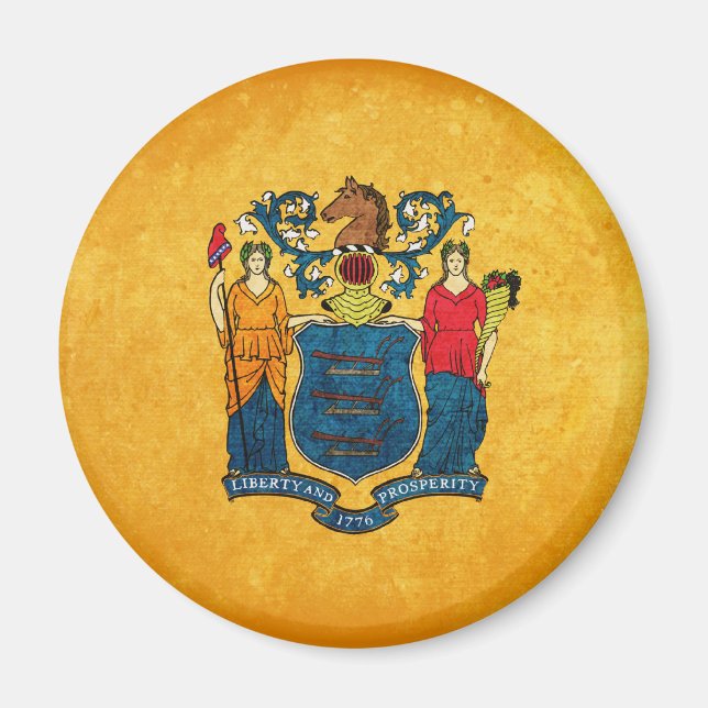 FLAGGA i NEW JERSEY Magnet (Framsidan)