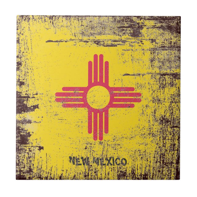 Flagga i New mexico Kakelplatta (Framsidan)