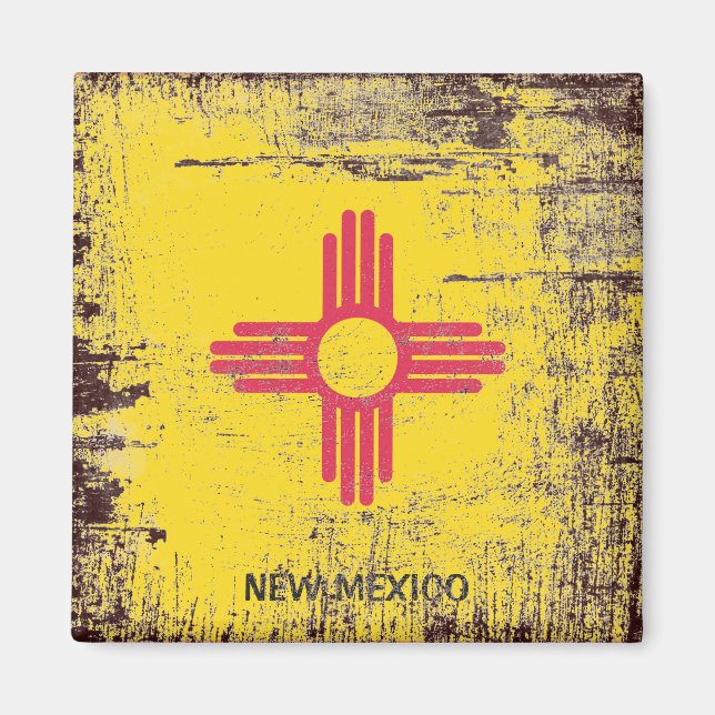 Flagga i New mexico Magnet (Framsidan)