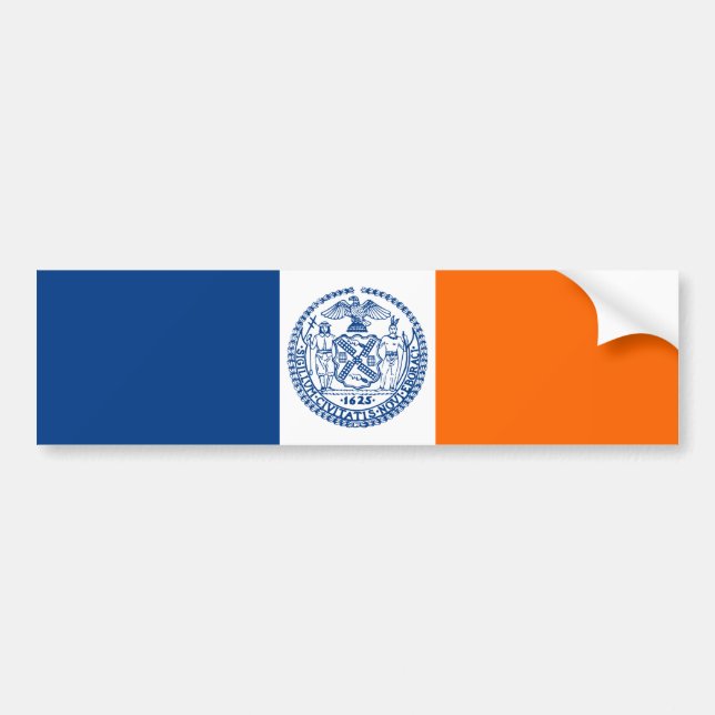 Flagga i New York City Bildekal (Framsidan)