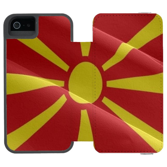 Flagga i norra Makedonien - Incipio iPhone Wallet Skal (Folio Öppen)