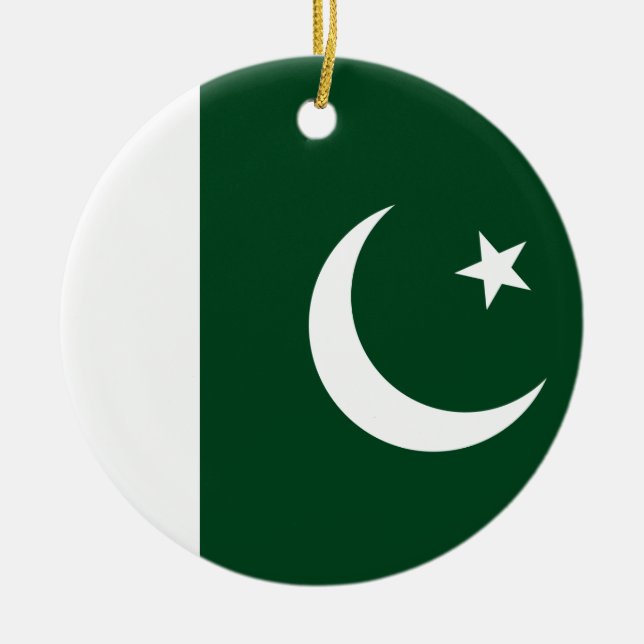 Flagga i Pakistan Julgransprydnad Keramik (Framsidan)