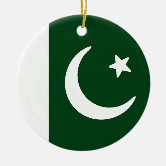 Flagga i Pakistan Julgransprydnad Keramik (Framsidan)