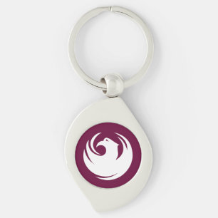 Flagga i Phoenix stad Arizona Swirl Silverfärgad Nyckelring