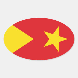 Flagga i regionen Tigray Ovalt Klistermärke