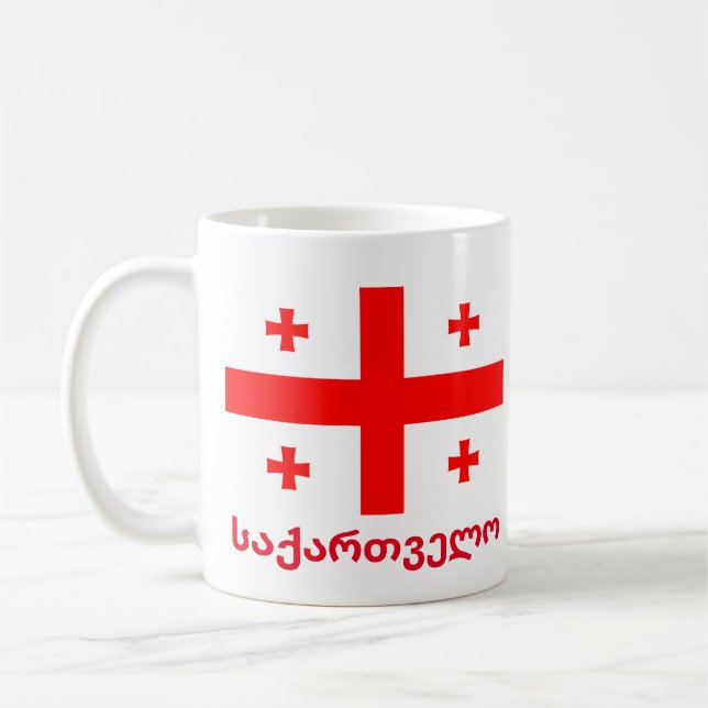 Flagga i Republiken Georgien Kaffemugg (Vänster)