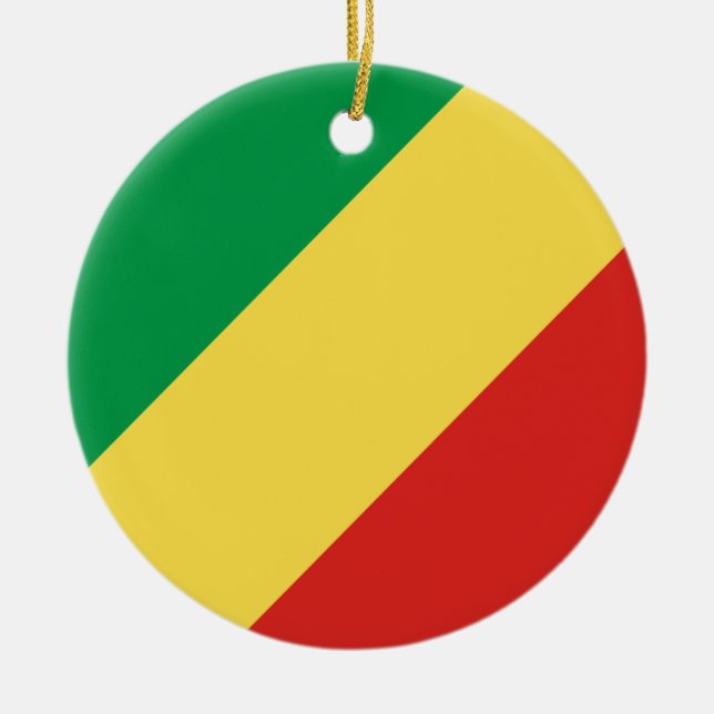 Flagga i Republiken Kongo Julgransprydnad Keramik (Framsidan)
