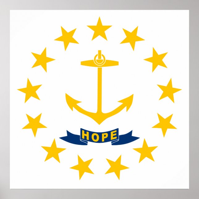 Flagga i Rhode island (Förenta staterna) Poster (Framsidan)