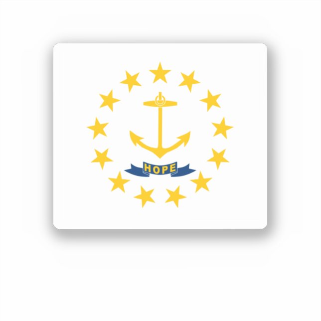 FLAGGA i RHODE ISLAND Klistermärken (Framsida)