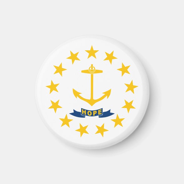 FLAGGA i RHODE ISLAND Magnet (Framsidan)