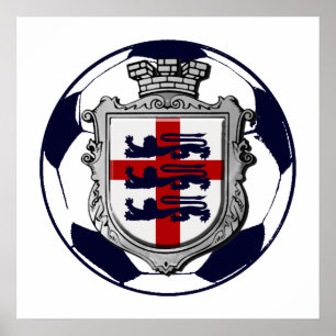 flagga i Royal England Soccer ball England Poster